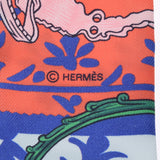 HERMES エルメス ツイリー  オレンジ/青 レディース シルク100％ スカーフ Aランク 中古 銀蔵