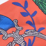 HERMES エルメス ツイリー  オレンジ/青 レディース シルク100％ スカーフ Aランク 中古 銀蔵