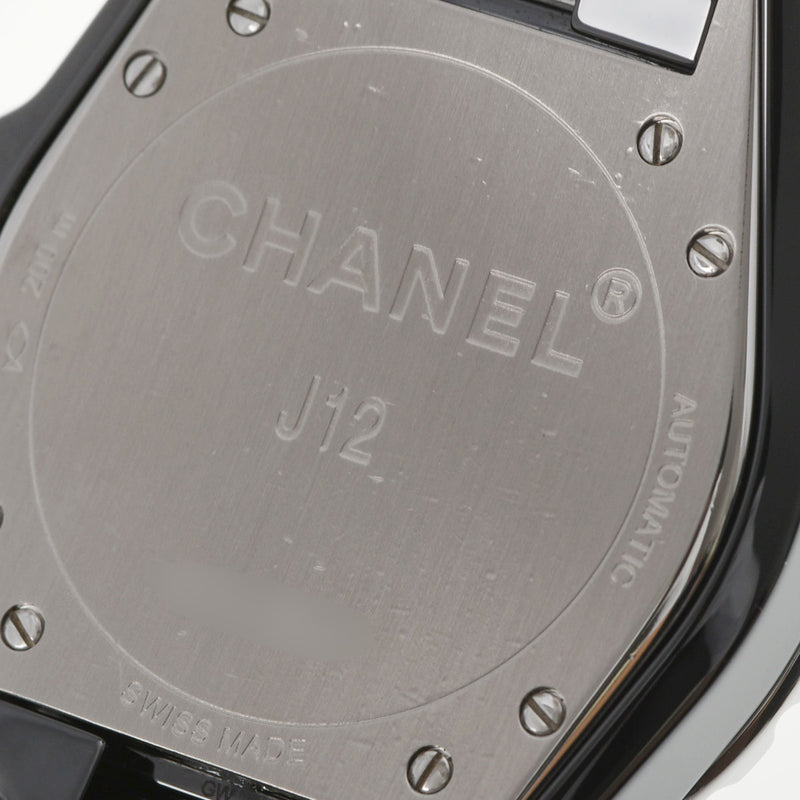 CHANEL シャネル J12 38mm 12Pダイヤ H1626 メンズ 黒セラミック/SS 腕時計 自動巻き 黒文字盤 Aランク 中古 銀蔵