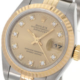 ROLEX ロレックス デイトジャスト 10Pダイヤ 69173G レディース YG/SS 腕時計 自動巻き シャンパン文字盤 Aランク 中古 銀蔵