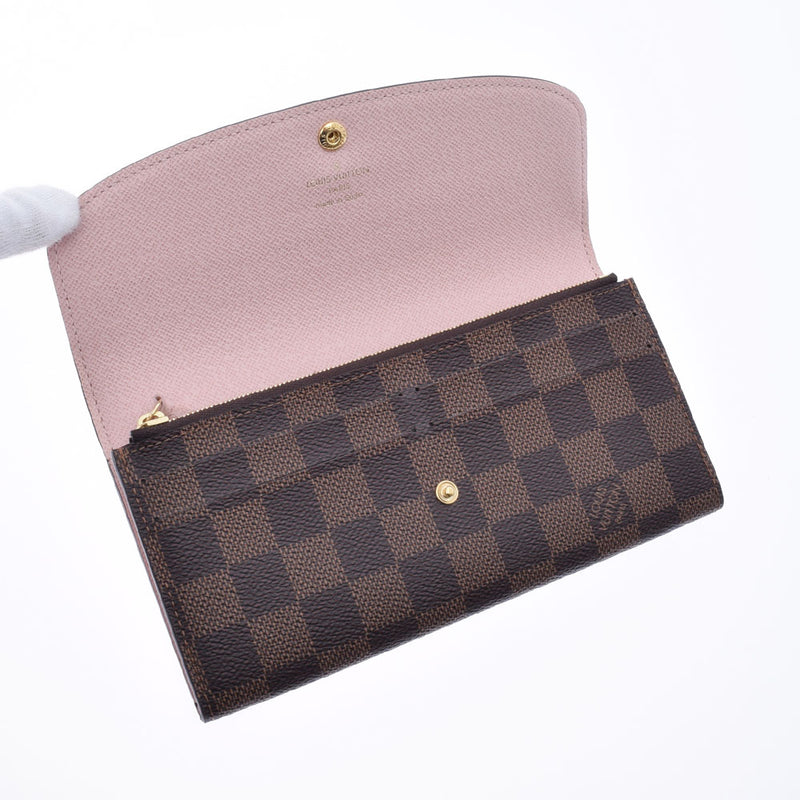 LOUIS VUITTON ルイヴィトン ダミエ ポルトフォイユ エミリー ローズバレリーヌ N60214 レディース ダミエキャンバス 長財布 ABランク 中古 銀蔵