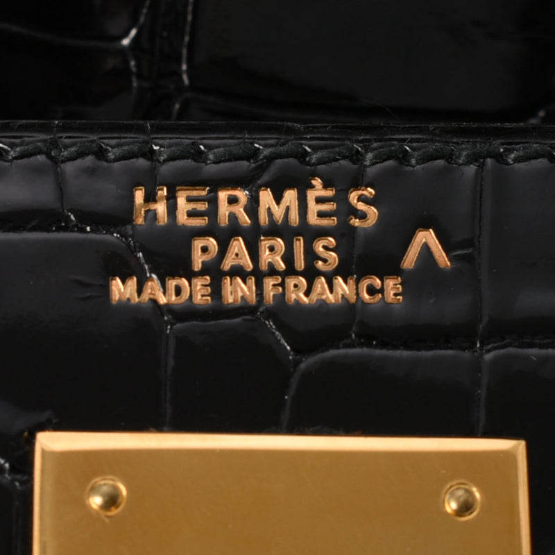 HERMES エルメス ケリー32 外縫い 黒 ゴールド金具 〇X刻印(1994年頃) レディース ポロサス 2WAYバッグ ABランク 中古 銀蔵