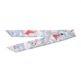 HERMES エルメス ツイリー  ピンク/グレー レディース シルク100％ スカーフ Aランク 中古 銀蔵