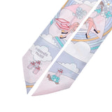 HERMES エルメス ツイリー  ピンク/グレー レディース シルク100％ スカーフ Aランク 中古 銀蔵