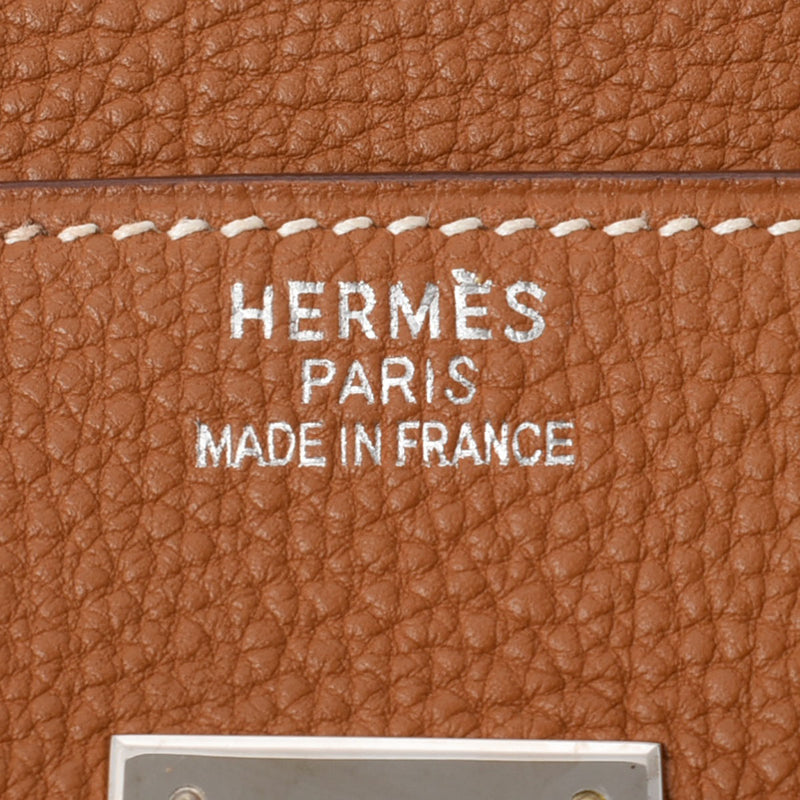 HERMES エルメス バーキン35 ゴールド パラジウム金具 □I刻印(2005年頃) ユニセックス トゴ ハンドバッグ Aランク 中古 銀蔵
