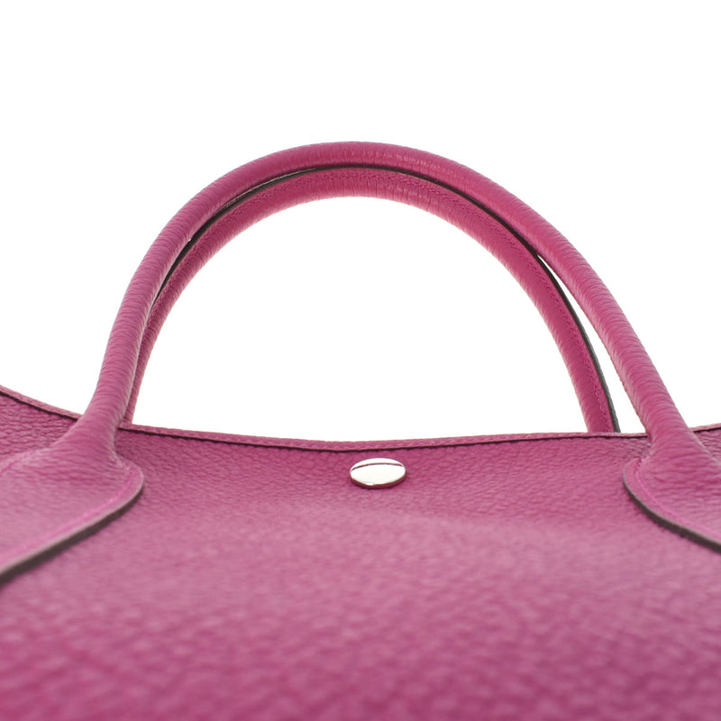 HERMES エルメス ガーデンパーティ PM ローズパープル シルバー金具 C刻印(2018年頃) レディース ネゴンダ ハンドバッグ Aランク 中古 銀蔵