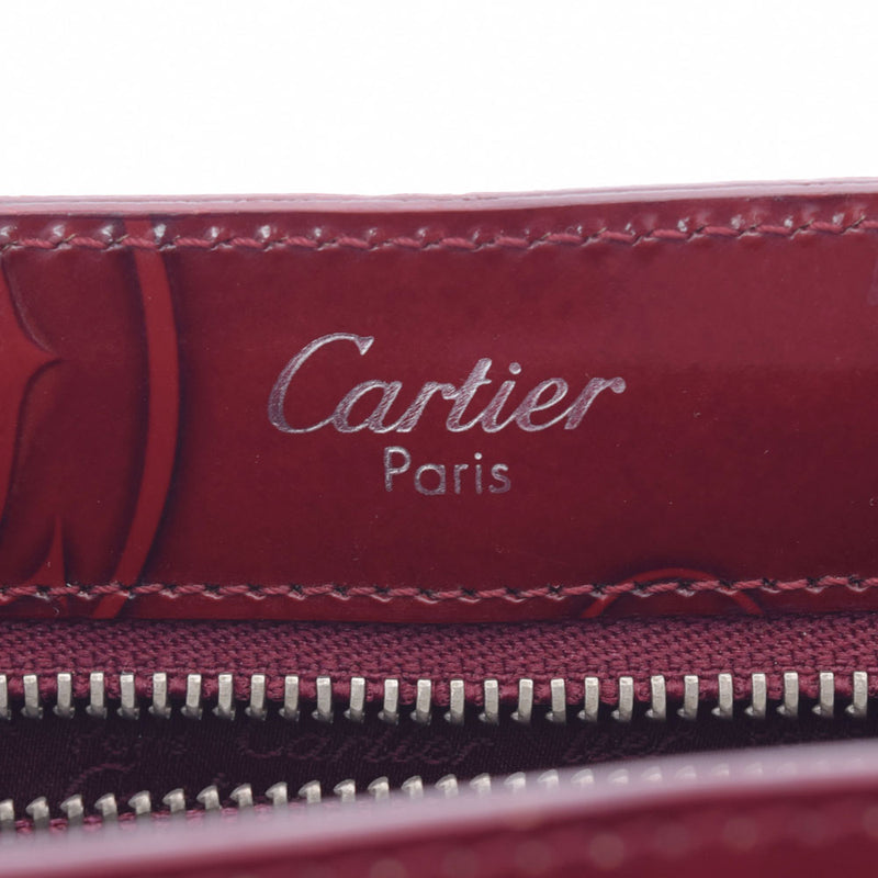 CARTIER カルティエ ハッピーバースデイ ミニ ボルドー レディース カーフ ハンドバッグ ABランク 中古 銀蔵