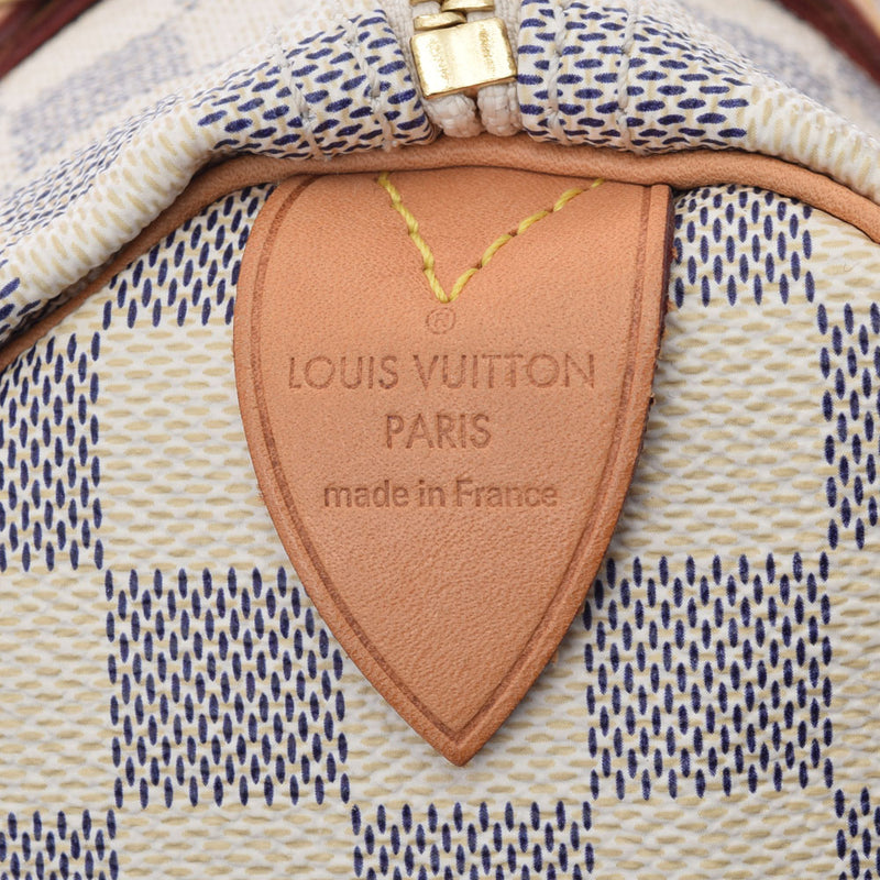 LOUIS VUITTON ルイヴィトン ダミエ アズール スピーディ 30  白 N41533 ユニセックス ハンドバッグ ABランク 中古 銀蔵