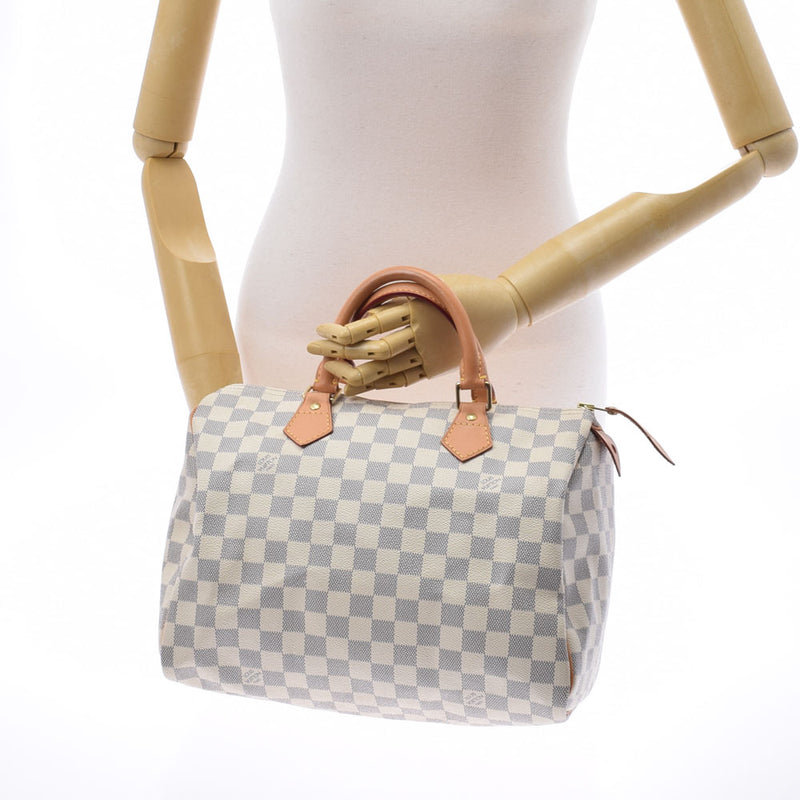 LOUIS VUITTON ルイヴィトン ダミエ アズール スピーディ 30  白 N41533 ユニセックス ハンドバッグ ABランク 中古 銀蔵