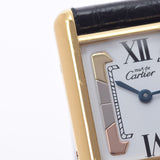 CARTIER カルティエ マストタンク ヴェルメイユ SM W1006354 レディース GP/革 腕時計 クオーツ ホワイト文字盤 Aランク 中古 銀蔵