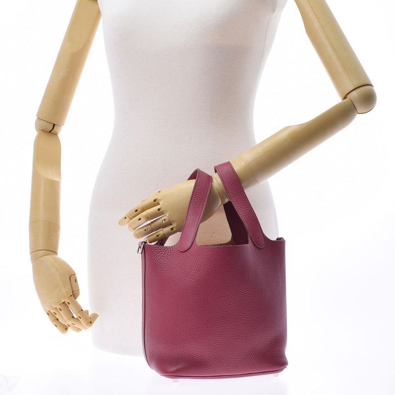 HERMES エルメス ピコタンロックPM ルビー パラジウム金具 レディース トリヨンクレマンス ハンドバッグ ABランク 中古 銀蔵