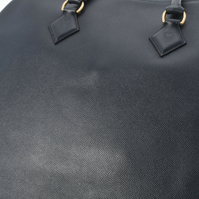 HERMES エルメス サンプロン 紺 ゴールド金具 ○Y刻印(1995年頃) ユニセックス クシュベル ハンドバッグ Bランク 中古 銀蔵