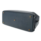 HERMES エルメス サンプロン 紺 ゴールド金具 ○Y刻印(1995年頃) ユニセックス クシュベル ハンドバッグ Bランク 中古 銀蔵