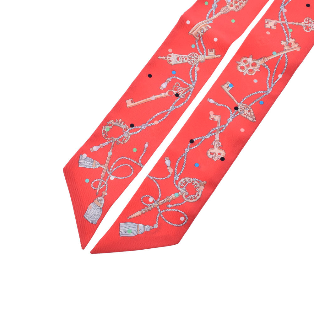 エルメスツイリー 新タグ LES CLES A POIS コーラルピンク レディース