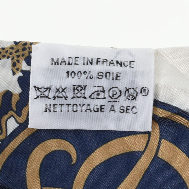 HERMES エルメス ツイリー 新タグ 白/グレー レディース シルク100％ スカーフ Bランク 中古 銀蔵