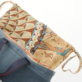 HERMES エルメス プティアッシュ トート ブルー レディース トワルオフィシエ シルク ハンドバッグ Aランク 中古 銀蔵