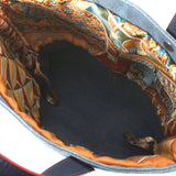 HERMES エルメス プティアッシュ トート ブルー レディース トワルオフィシエ シルク ハンドバッグ Aランク 中古 銀蔵