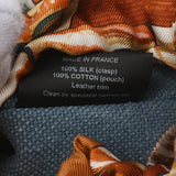 HERMES エルメス プティアッシュ トート ブルー レディース トワルオフィシエ シルク ハンドバッグ Aランク 中古 銀蔵