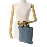 HERMES エルメス プティアッシュ トート ブルー レディース トワルオフィシエ シルク ハンドバッグ Aランク 中古 銀蔵