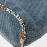 HERMES エルメス プティアッシュ トート ブルー レディース トワルオフィシエ シルク ハンドバッグ Aランク 中古 銀蔵