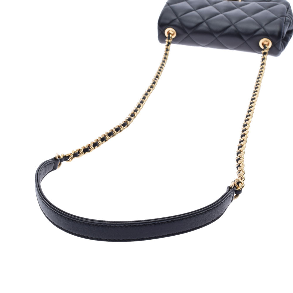 CHANEL シャネル マトラッセ ミニフラップ チェーンショルダー 黒 
