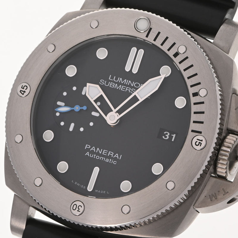 OFFICINE PANERAI オフィチーネパネライ ルミノール サブマーシブル 1950 3デイズ チタニオ PAM01305 メンズ チタン/ラバー 腕時計 自動巻き ブラック文字盤 Aランク 中古 銀蔵