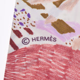 HERMES エルメス ツイリー それぞれの巣作り モーヴ/レッド/白 レディース シルク100％ スカーフ ABランク 中古 銀蔵