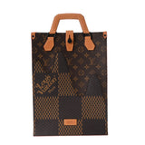 LOUIS VUITTON ルイヴィトン ダミエ ジャイアント NIGOコラボ ミニトート ブラウン マットブラック金具 N40355 メンズ ダミエキャンバス ハンドバッグ ABランク 中古 銀蔵