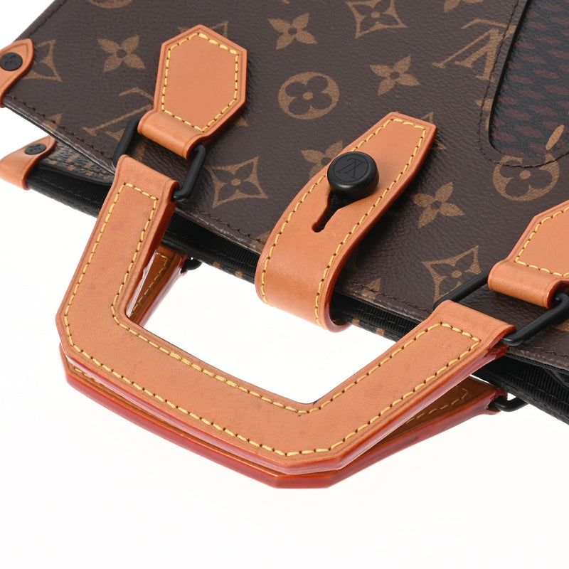 LOUIS VUITTON ルイヴィトン ダミエ ジャイアント NIGOコラボ ミニトート ブラウン マットブラック金具 N40355 メンズ ダミエキャンバス ハンドバッグ ABランク 中古 銀蔵