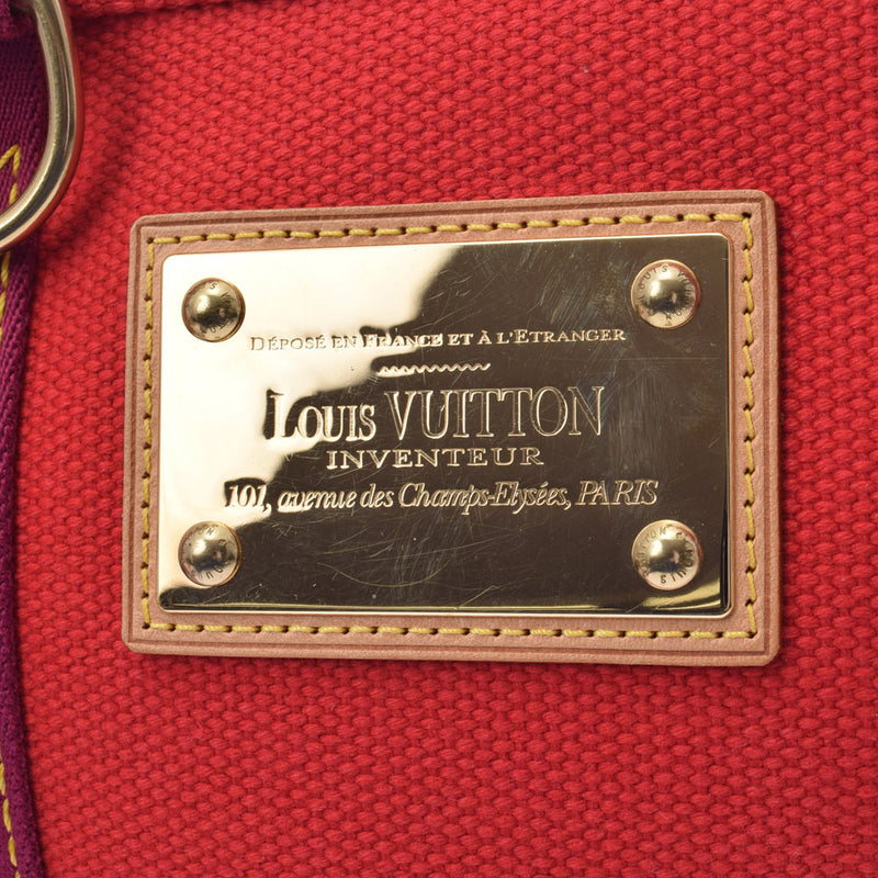 LOUIS VUITTON ルイヴィトン アンティグア カバ PM 赤 M40037 レディース キャンバス ハンドバッグ Aランク 中古 銀蔵