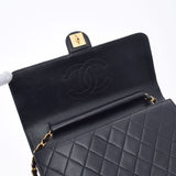 CHANEL シャネル マトラッセ プッシュロック チェーンショルダー 25cm 黒 ゴールド金具 レディース ラムスキン ショルダーバッグ Aランク 中古 銀蔵