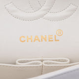 CHANEL シャネル マトラッセ Wフラップ チェーンショルダー 23cm 白 ゴールド金具 レディース ラムスキン ショルダーバッグ Bランク 中古 銀蔵