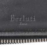 BERLUTI ベルルッティ カリグラフィー ロングジップウォレット 茶 シルバー金具 メンズ レザー 長財布 Bランク 中古 銀蔵