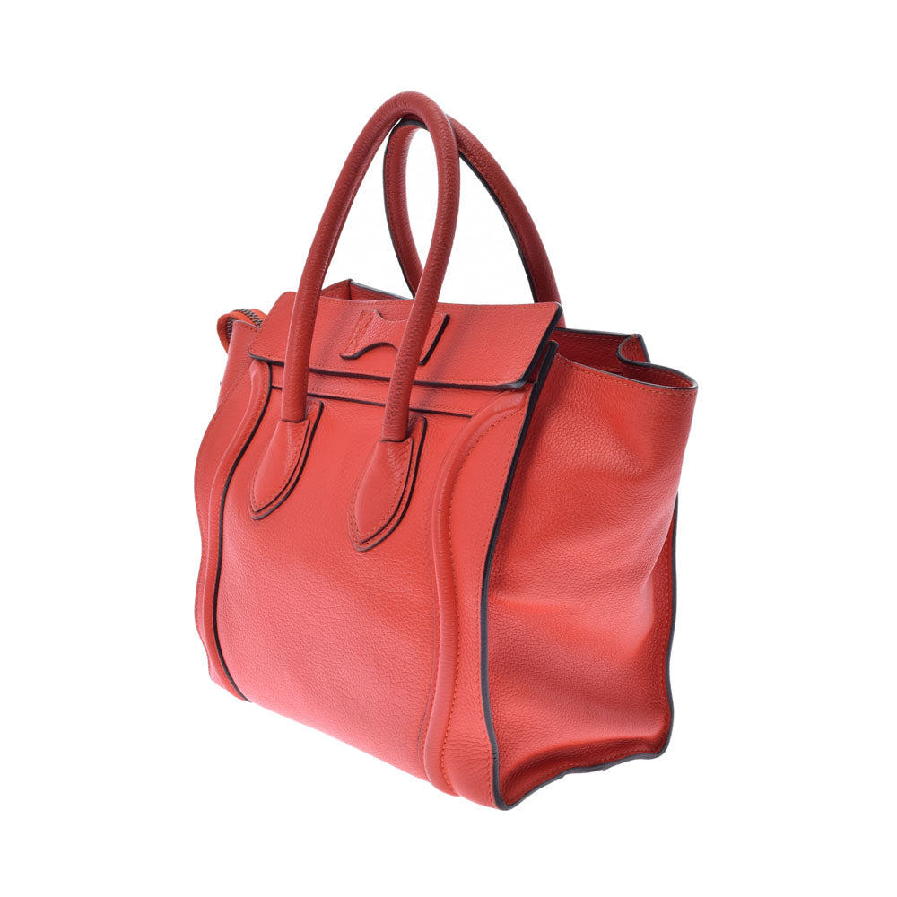 セリーヌラゲージ マイクロショッパー 赤 シルバー金具 レディース