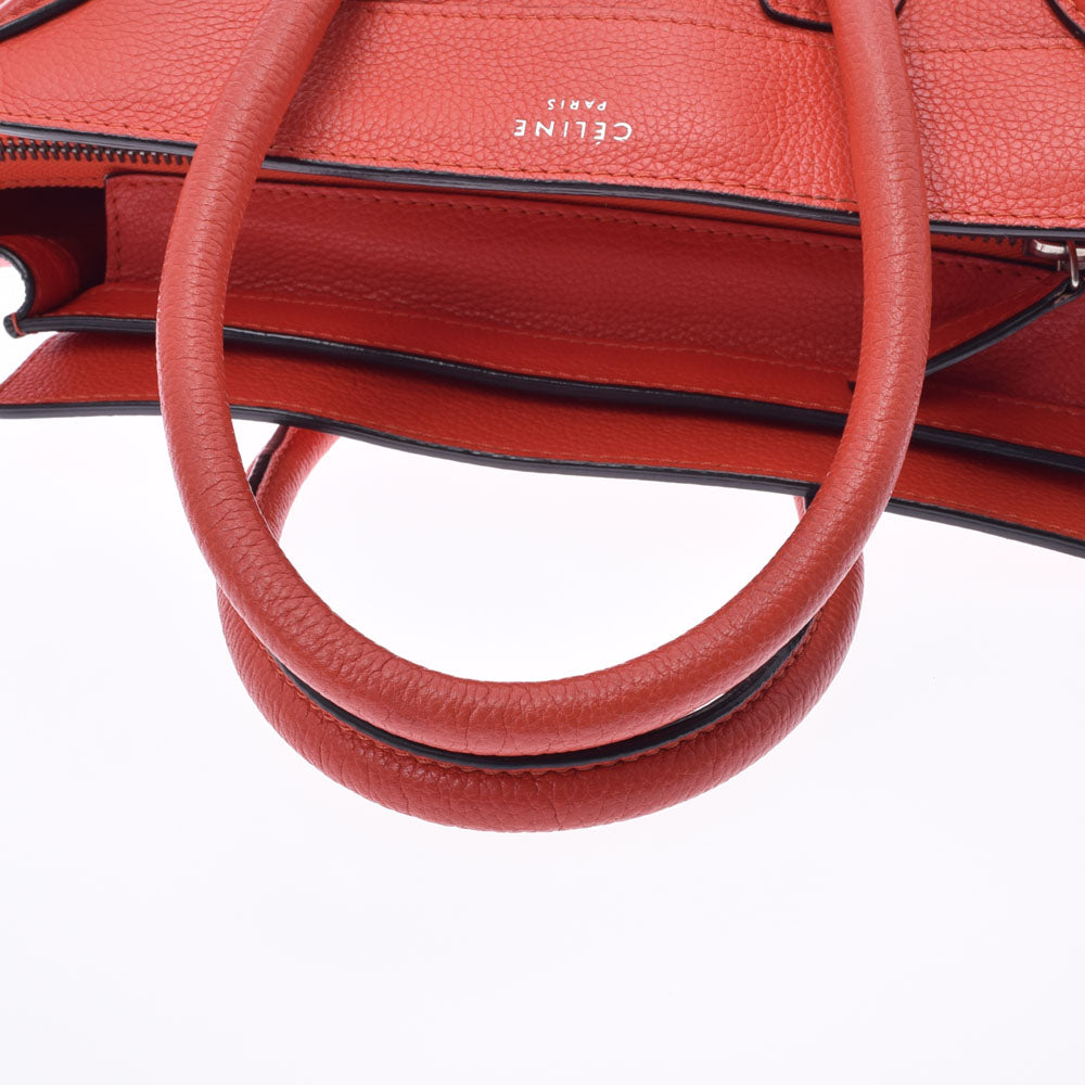 セリーヌラゲージ マイクロショッパー 赤 シルバー金具 レディース