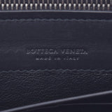 BOTTEGAVENETA ボッテガヴェネタ イントレチャート ラウンドファスナー財布 黒 シルバー金具 メンズ カーフ 長財布 ABランク 中古 銀蔵