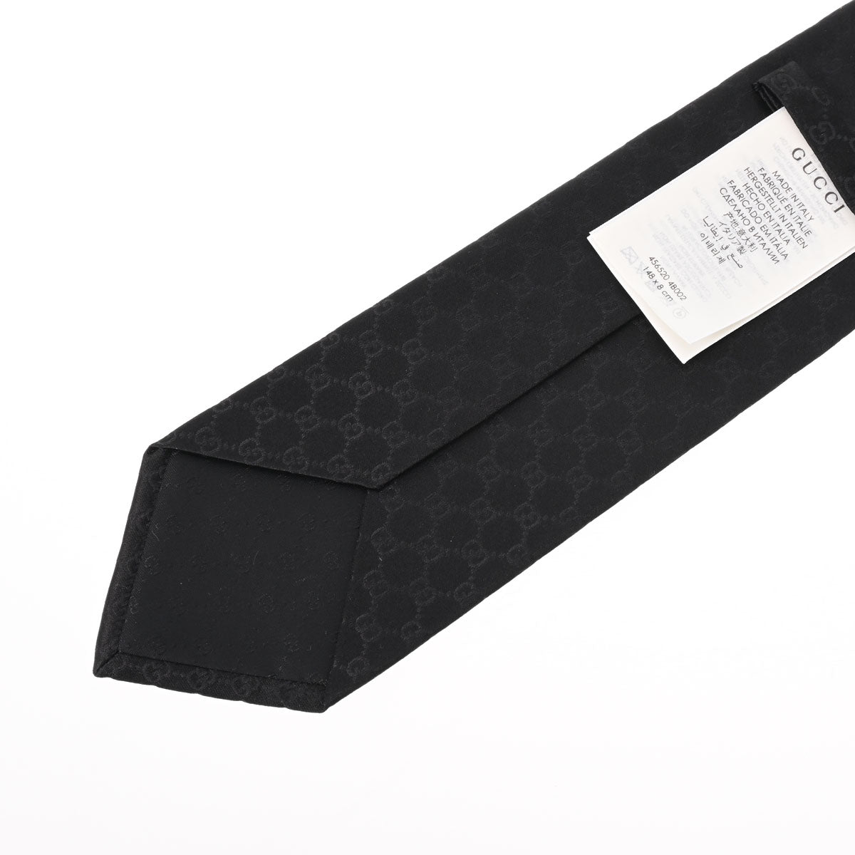 グッチGGパターン ブラック メンズ シルク ネクタイ 456520