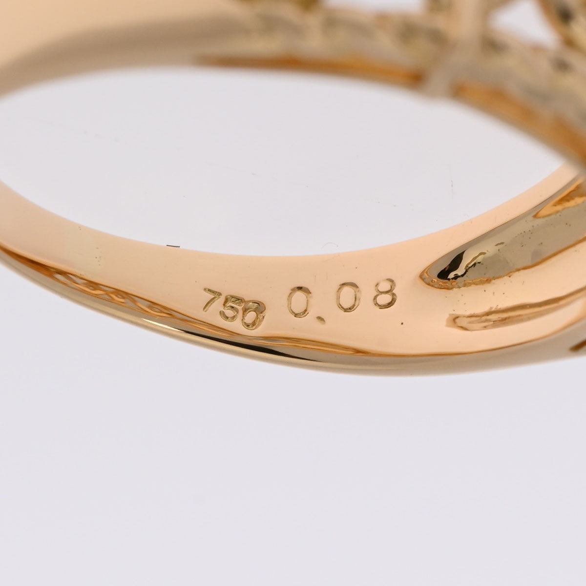 セリーヌダイヤ0.08ct レディース K18イエローゴールド リング