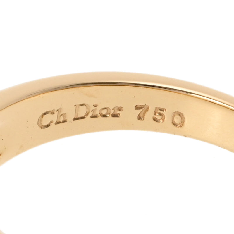 CHRISTIAN DIOR クリスチャンディオール ロゴリング ダイヤ0.18ct 11号 レディース K18イエローゴールド リング・指輪 Aランク 中古 銀蔵