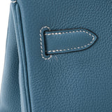 HERMES エルメス バーキン30 ブルージーン パラジウム金具 T刻印(2015年頃) レディース トゴ ハンドバッグ Aランク 中古 銀蔵