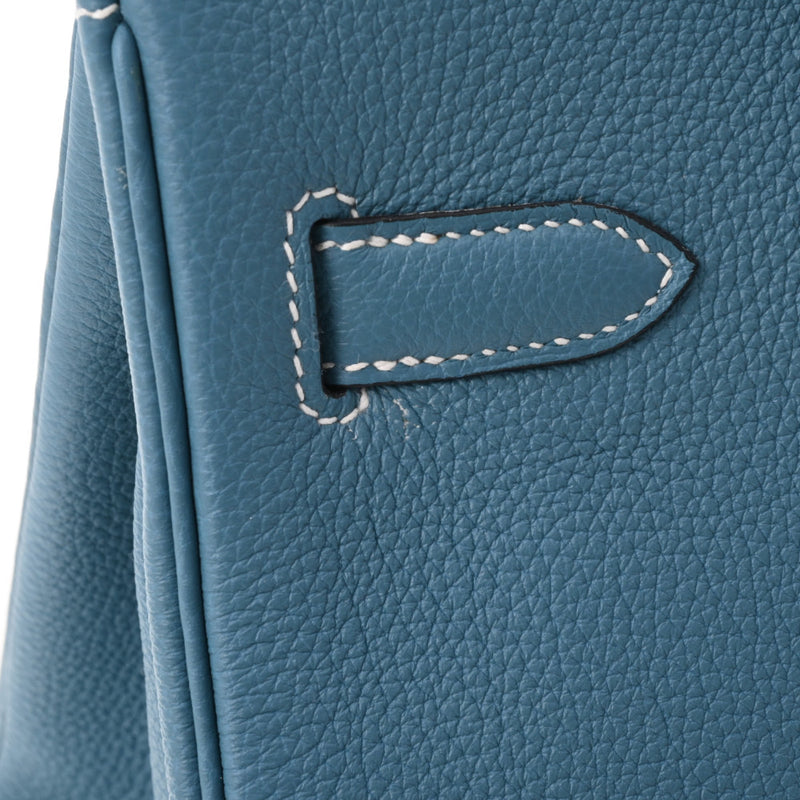 HERMES エルメス バーキン30 ブルージーン パラジウム金具 T刻印(2015年頃) レディース トゴ ハンドバッグ Aランク 中古 銀蔵