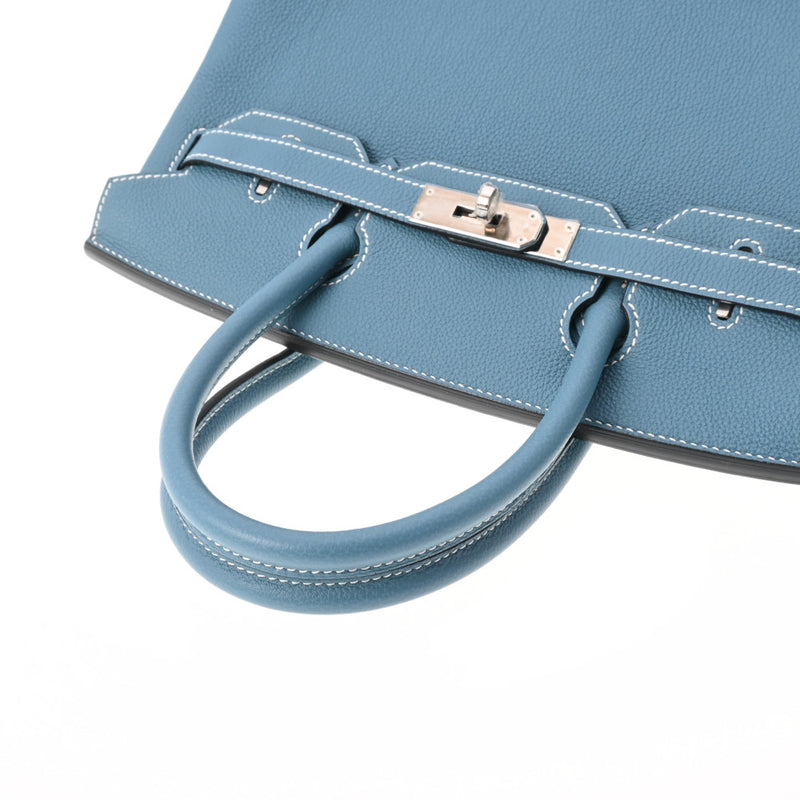 HERMES エルメス バーキン30 ブルージーン パラジウム金具 T刻印(2015年頃) レディース トゴ ハンドバッグ Aランク 中古 銀蔵