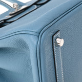 HERMES エルメス バーキン30 ブルージーン パラジウム金具 T刻印(2015年頃) レディース トゴ ハンドバッグ Aランク 中古 銀蔵