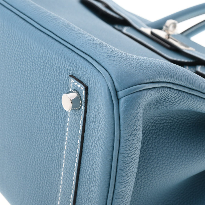 HERMES エルメス バーキン30 ブルージーン パラジウム金具 T刻印(2015年頃) レディース トゴ ハンドバッグ Aランク 中古 銀蔵