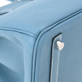 HERMES エルメス バーキン30 ブルージーン パラジウム金具 T刻印(2015年頃) レディース トゴ ハンドバッグ Aランク 中古 銀蔵