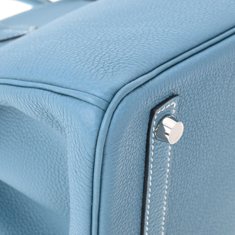 HERMES エルメス バーキン30 ブルージーン パラジウム金具 T刻印(2015年頃) レディース トゴ ハンドバッグ Aランク 中古 銀蔵