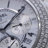 CHANEL シャネル J12 クロノグラフ ベゼルダイヤ H1008 メンズ 白セラミック/SS 腕時計 自動巻き 白文字盤 Aランク 中古 銀蔵