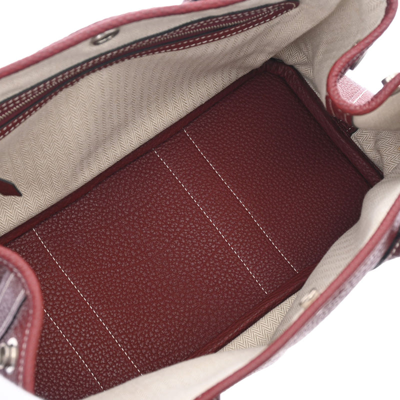 HERMES エルメス ガーデンパーティ TPM ルージュアッシュ パラジウム金具 □O刻印(2011年頃) レディース ネゴンダ ハンドバッグ Aランク 中古 銀蔵