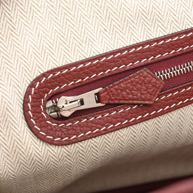 HERMES エルメス ガーデンパーティ TPM ルージュアッシュ パラジウム金具 □O刻印(2011年頃) レディース ネゴンダ ハンドバッグ Aランク 中古 銀蔵