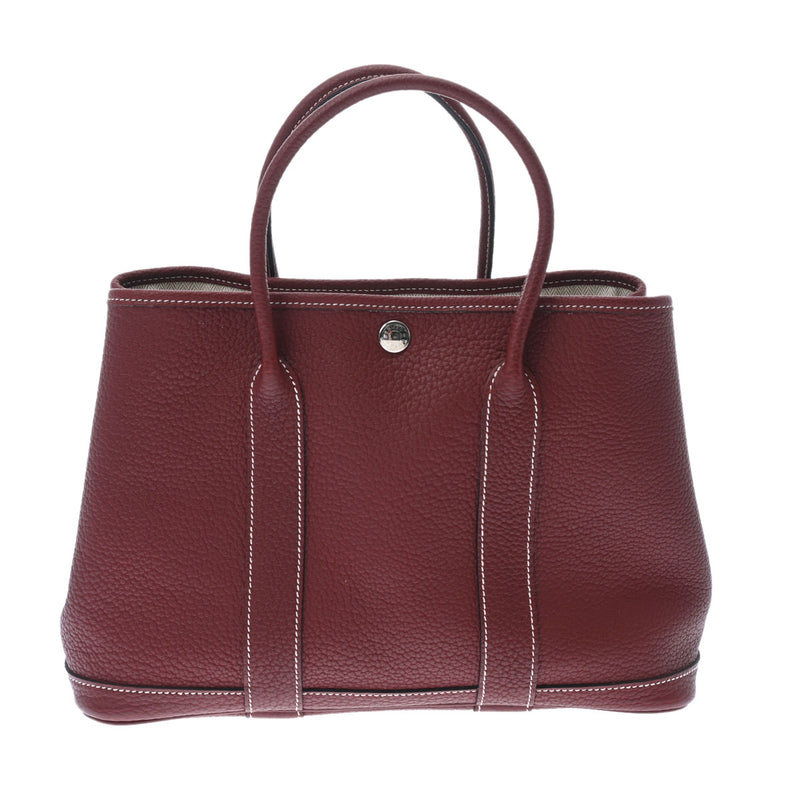 HERMES エルメス ガーデンパーティ TPM ルージュアッシュ パラジウム金具 □O刻印(2011年頃) レディース ネゴンダ ハンドバッグ Aランク 中古 銀蔵